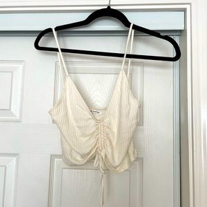 Reformation white Leigh crop top (S)